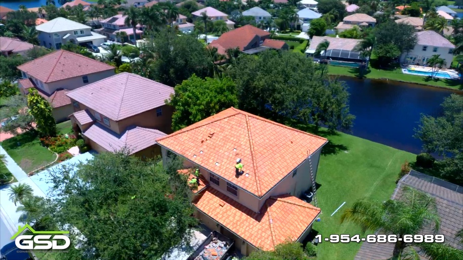 Aerial footage of Tile Replacement